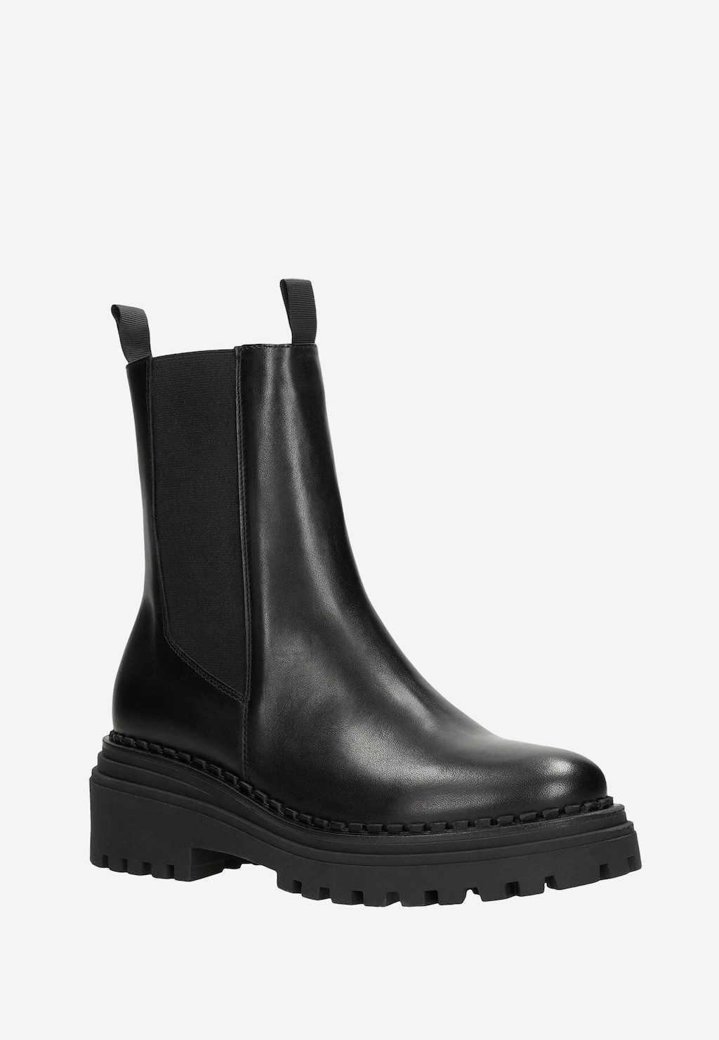 Dámske členkové topánky z lícovej kože a zateplením z fleecu 55120-51 Widok 3