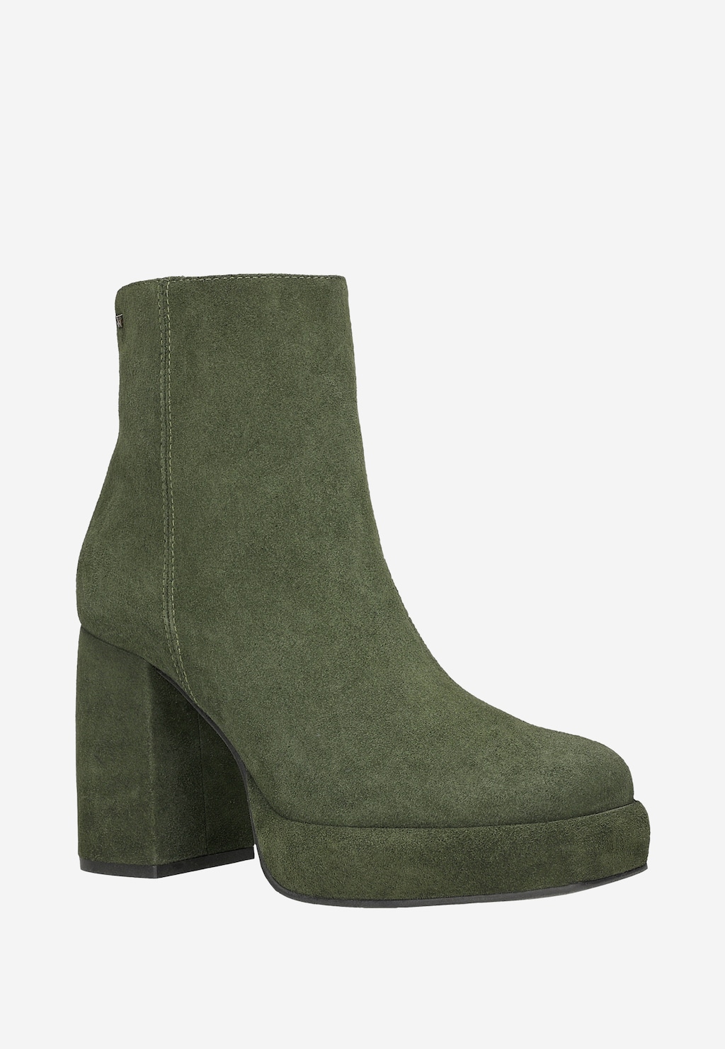 Zielone botki damskie na stabilnym słupku 55202-67 Widok 3