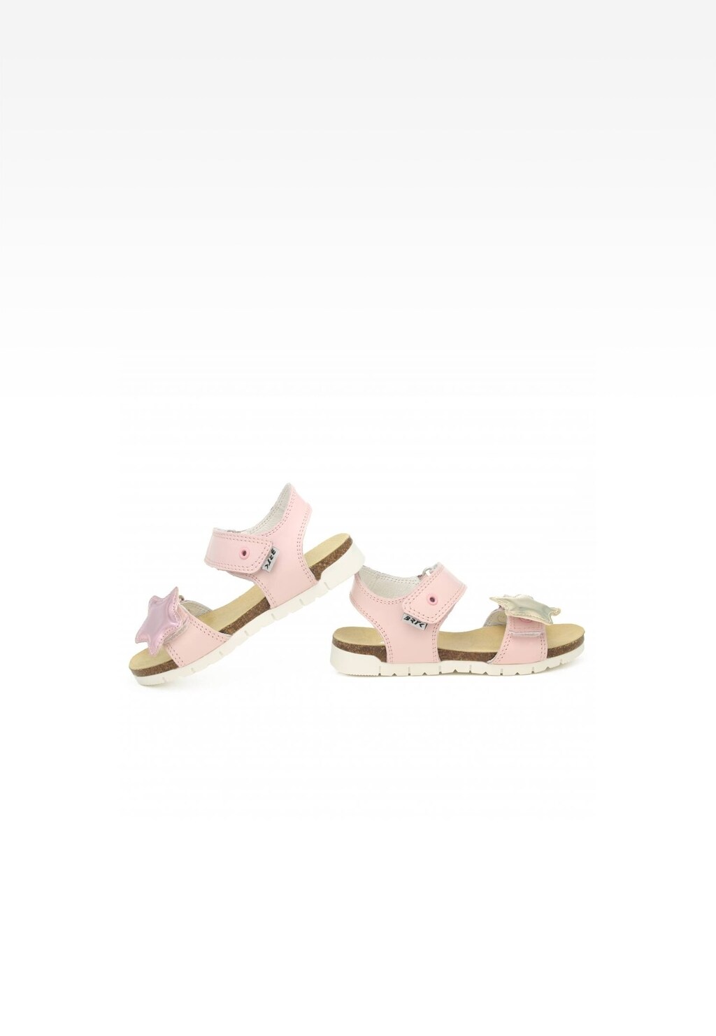 Różowe sandały dziewczęce Bartek 16183023 z dekoracyjną kokardką, zapinane na rzepy, z wygodną podeszwą i korkowym wyściełaniem, idealne na ciepłe dni.