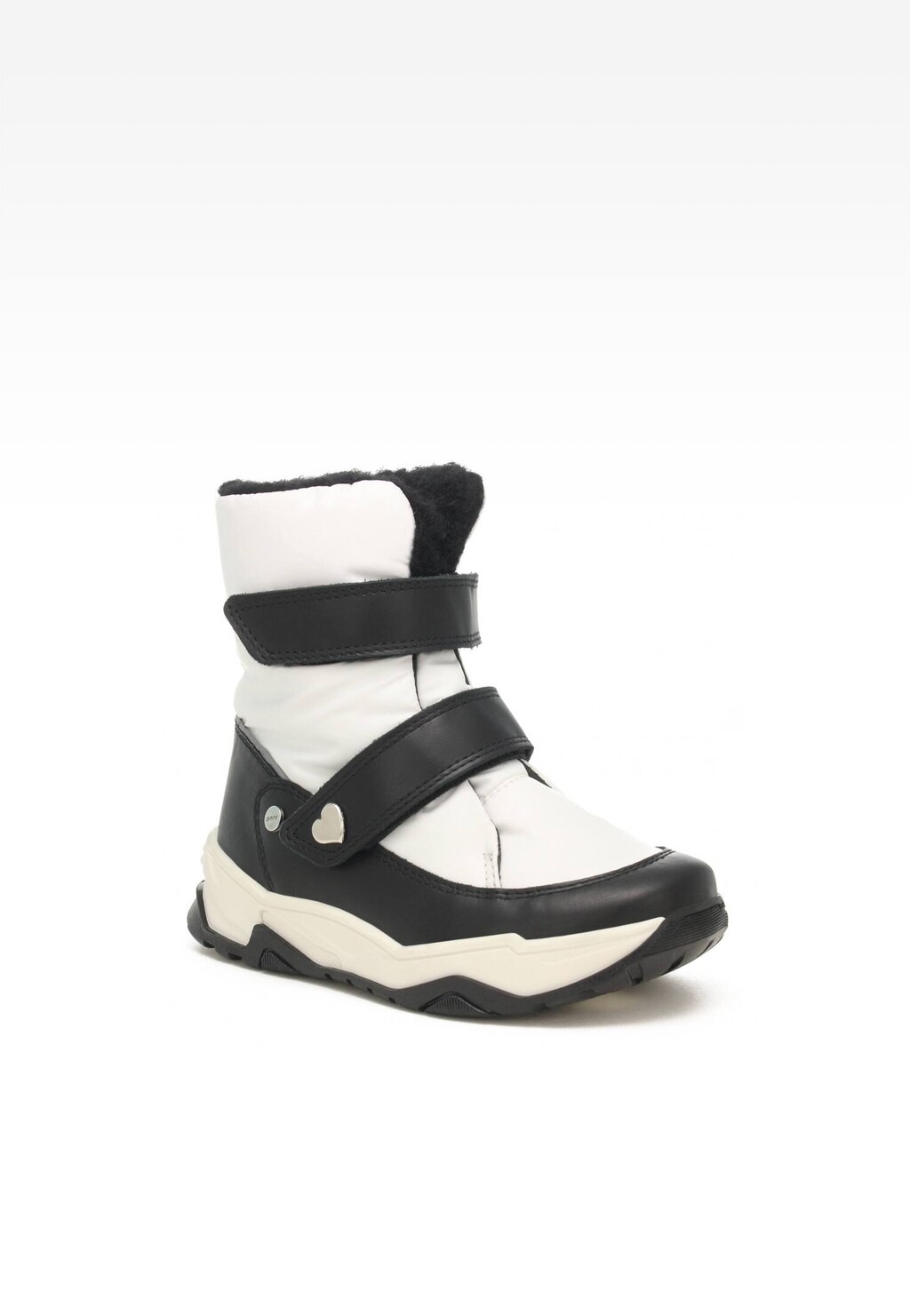 Trzewiki ocieplane BARTEK 17077005, dla dziewcząt, biało-czarne Widok 2
