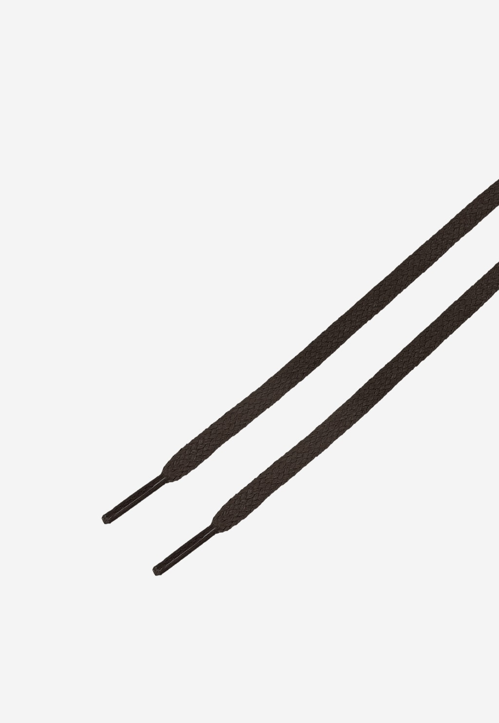 Ciemnobrązowe sznurowadła Wojas 120 cm płaskie woskowane model 99504-02, z widocznym plecionym wzorem i utwardzonymi końcówkami do łatwiejszego nawlekania.