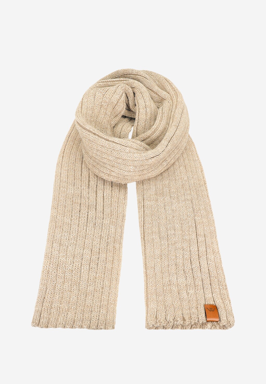 Ciepły długi szalik damski w kolorze jasnego beżu 96014-14 Widok 1