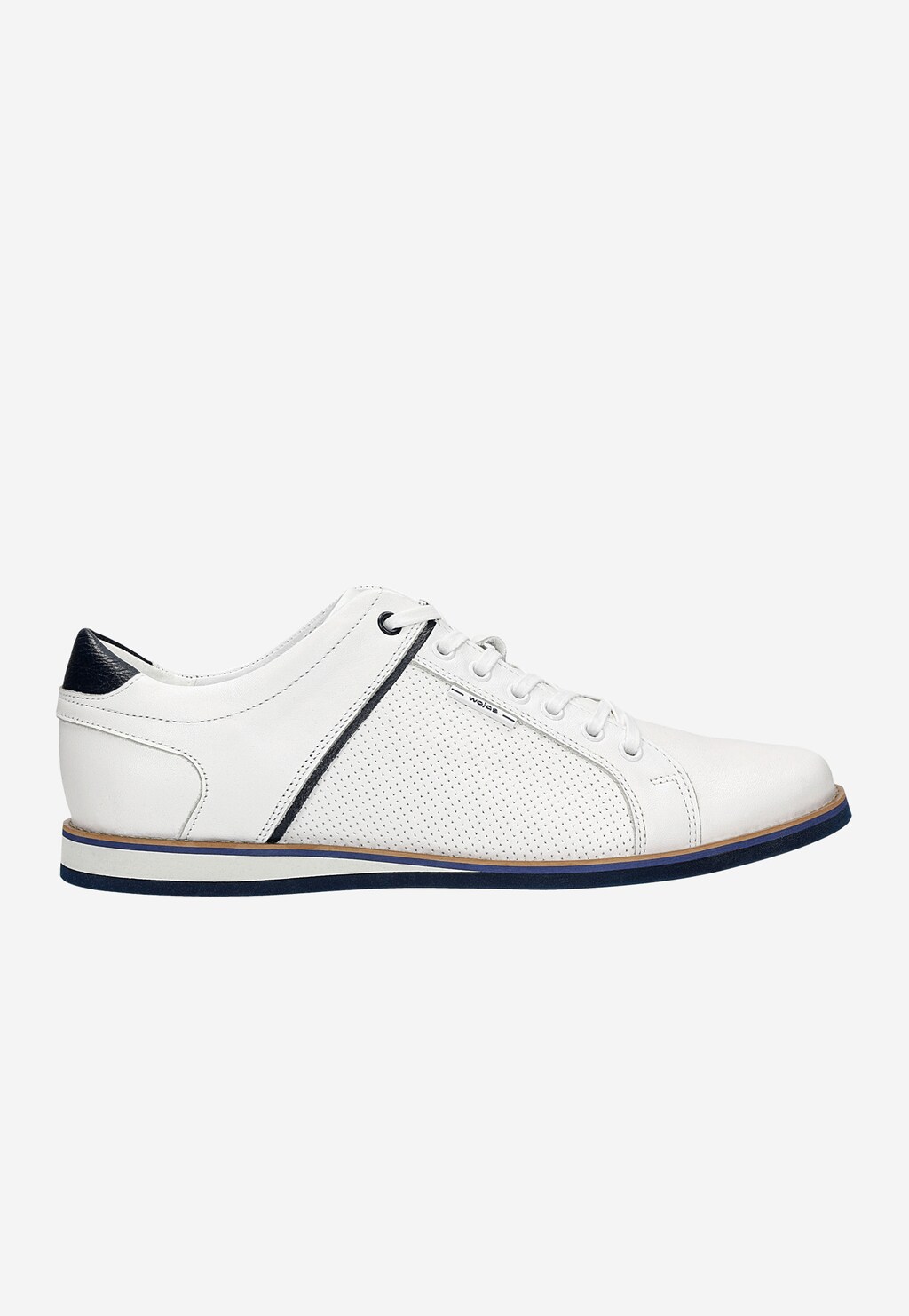 Białe półbuty męskie z granatowymi wstawkami 8072-50 Widok 1