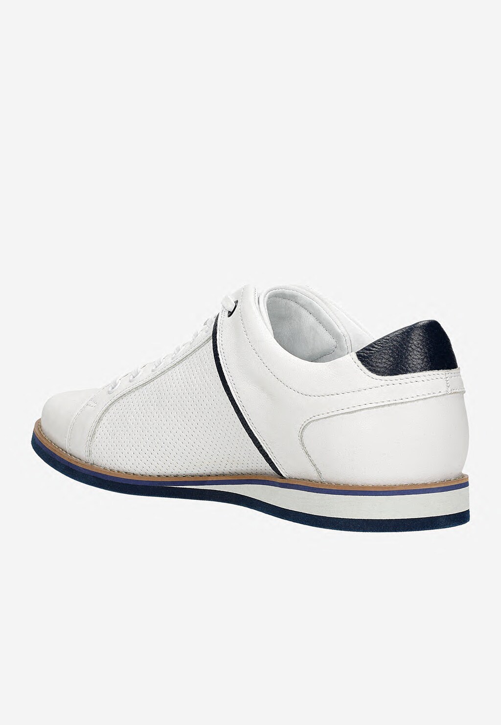 Białe półbuty męskie z granatowymi wstawkami 8072-50 Widok 3