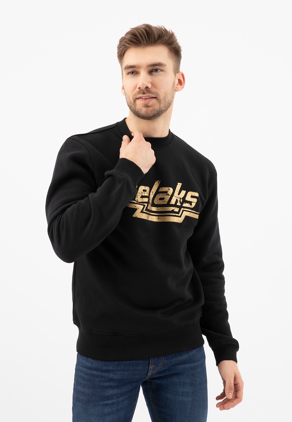 Čierna pánska teplákova mikina RELAKS 98021-81 Widok 2