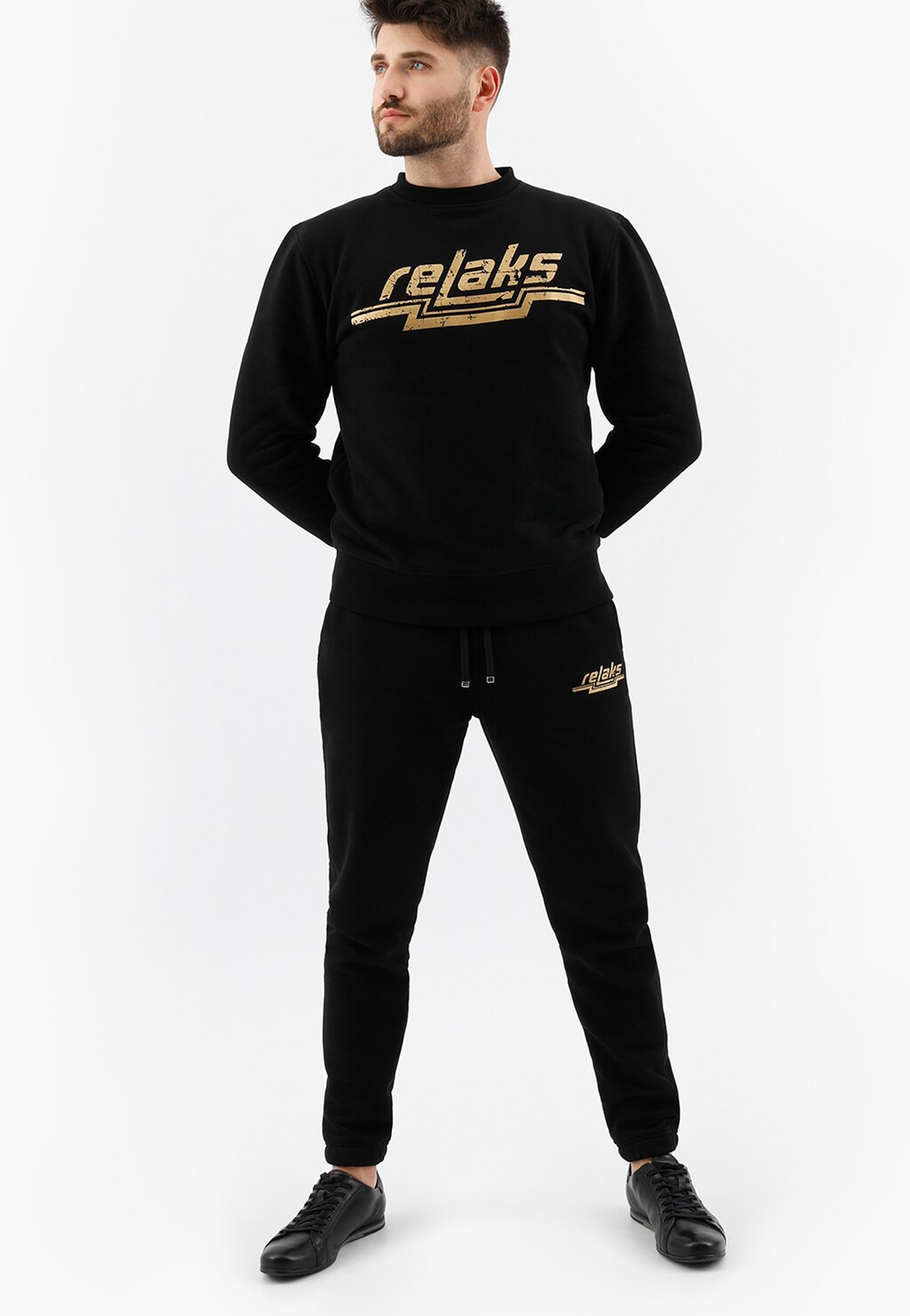 Čierna pánska teplákova mikina RELAKS 98021-81 Widok 5