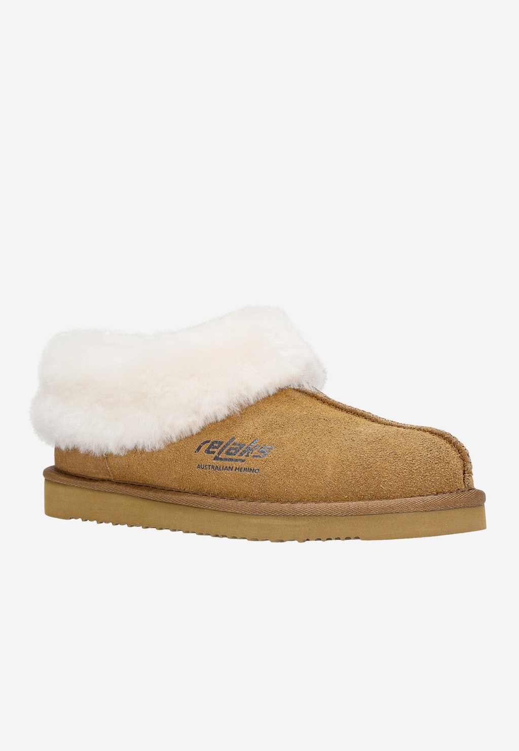 Jasnobrązowe kapcie RELAKS z wełny z merynosa 34000-64 Widok 3