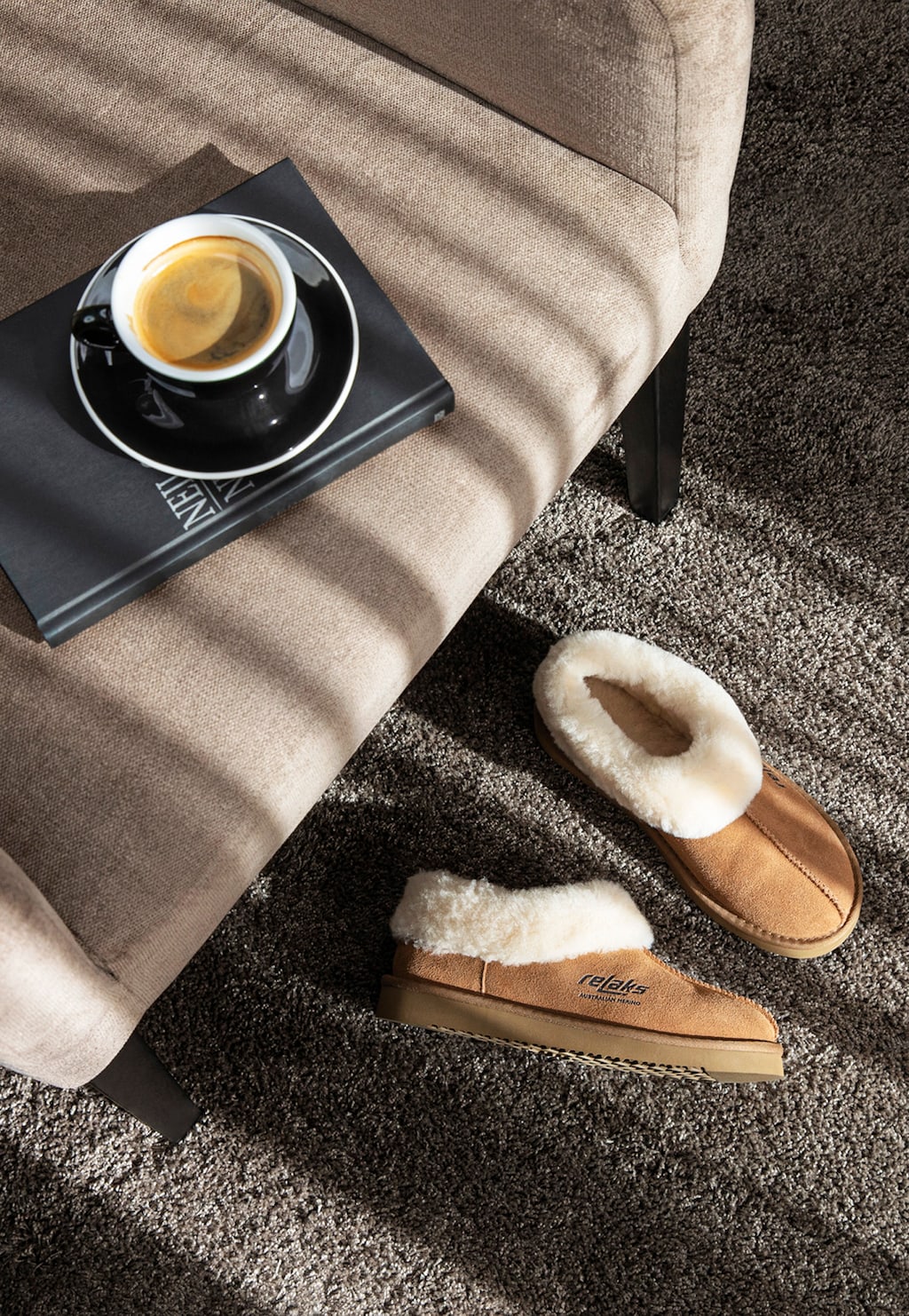 Jasnobrązowe kapcie RELAKS z wełny z merynosa 34000-64 Widok 9