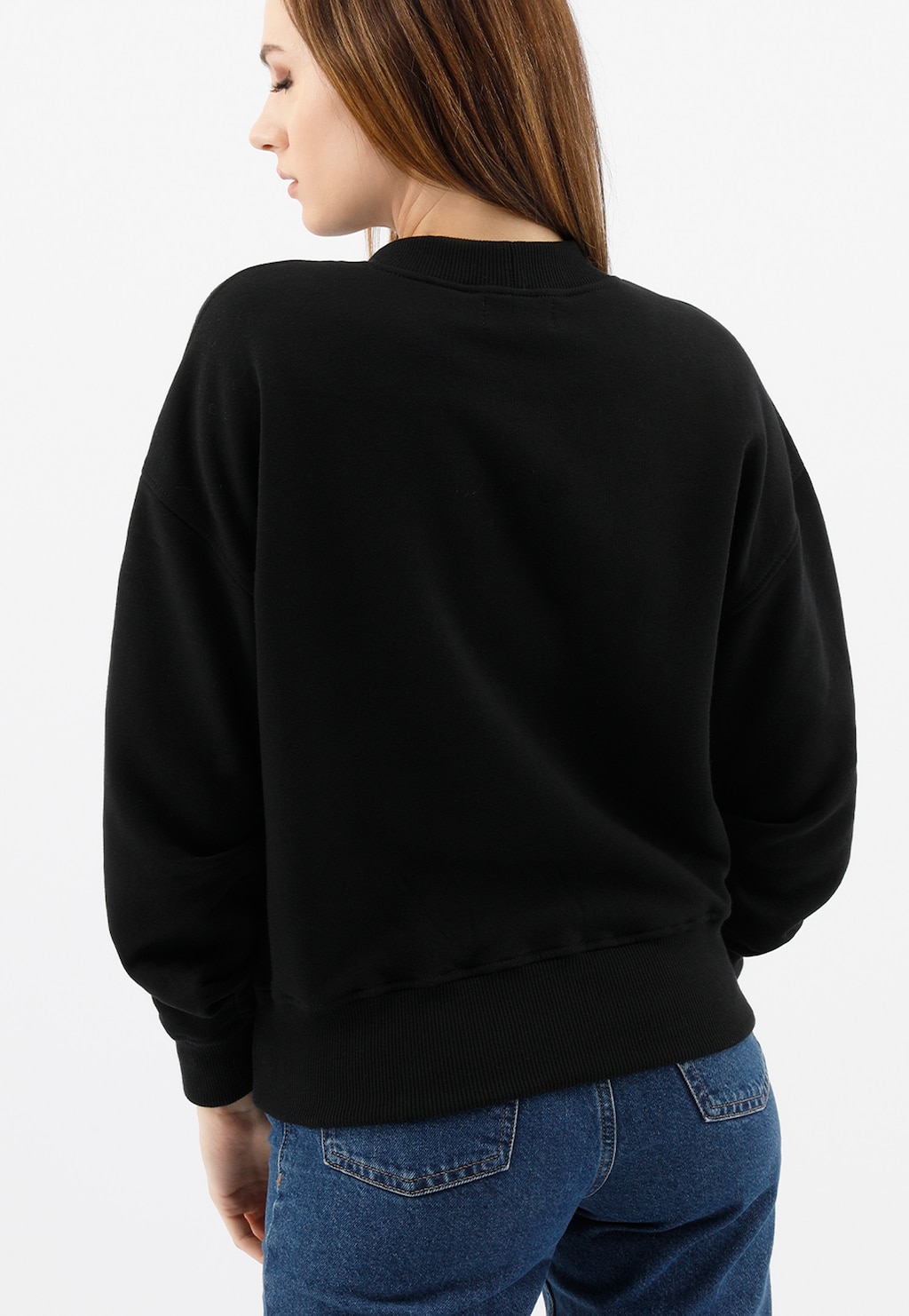 Černá dámská mikina RELAKS se nařasenými rukávy 98025-81 Widok 3
