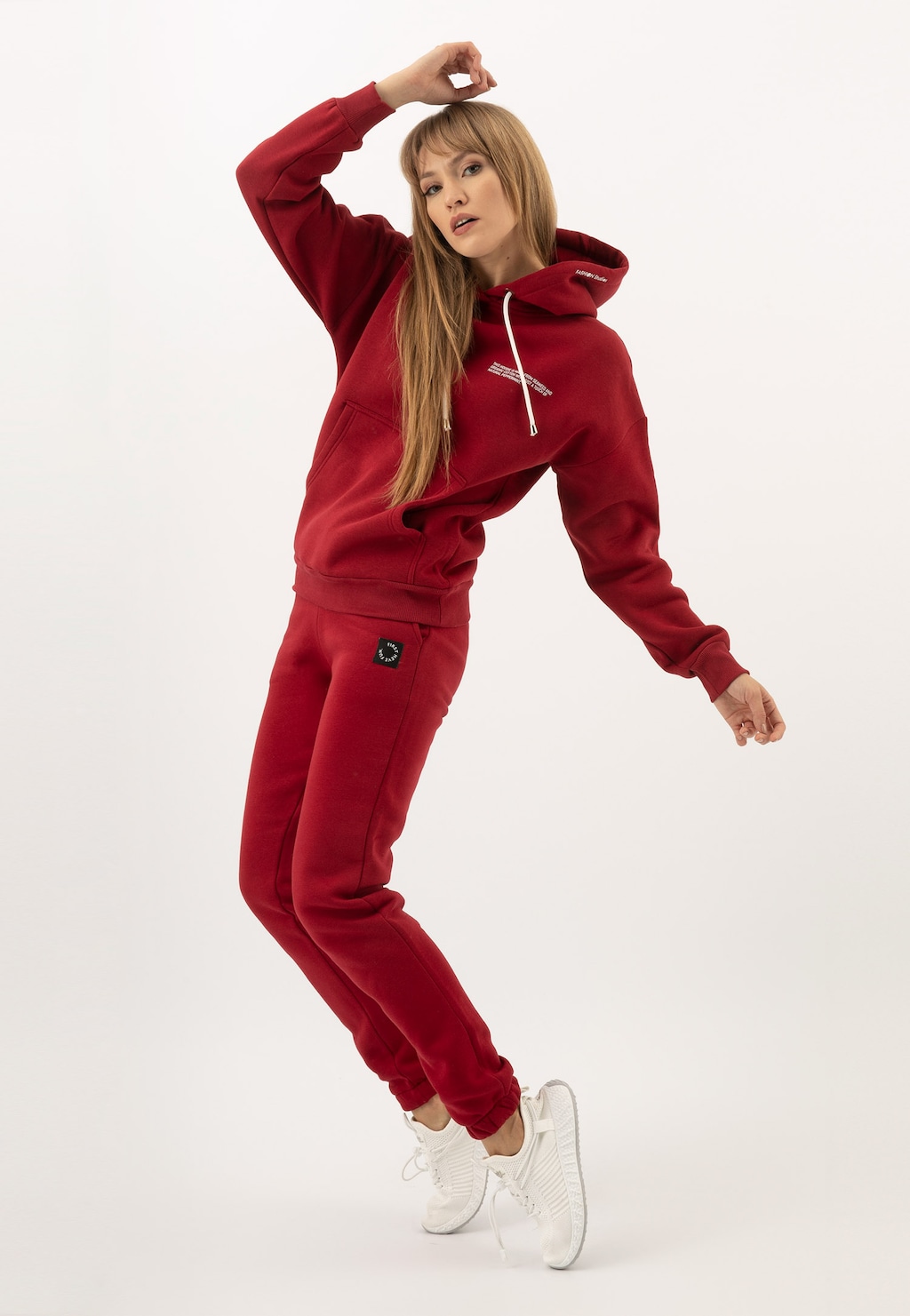 RELAKS damskie spodnie dresowe w kolorze czerwonym R98017-15 Widok 4