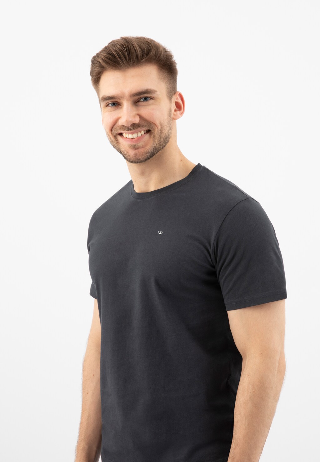 Klasické grafitové pánske tričká z bavlny na každý deň 98018-80 Widok 2