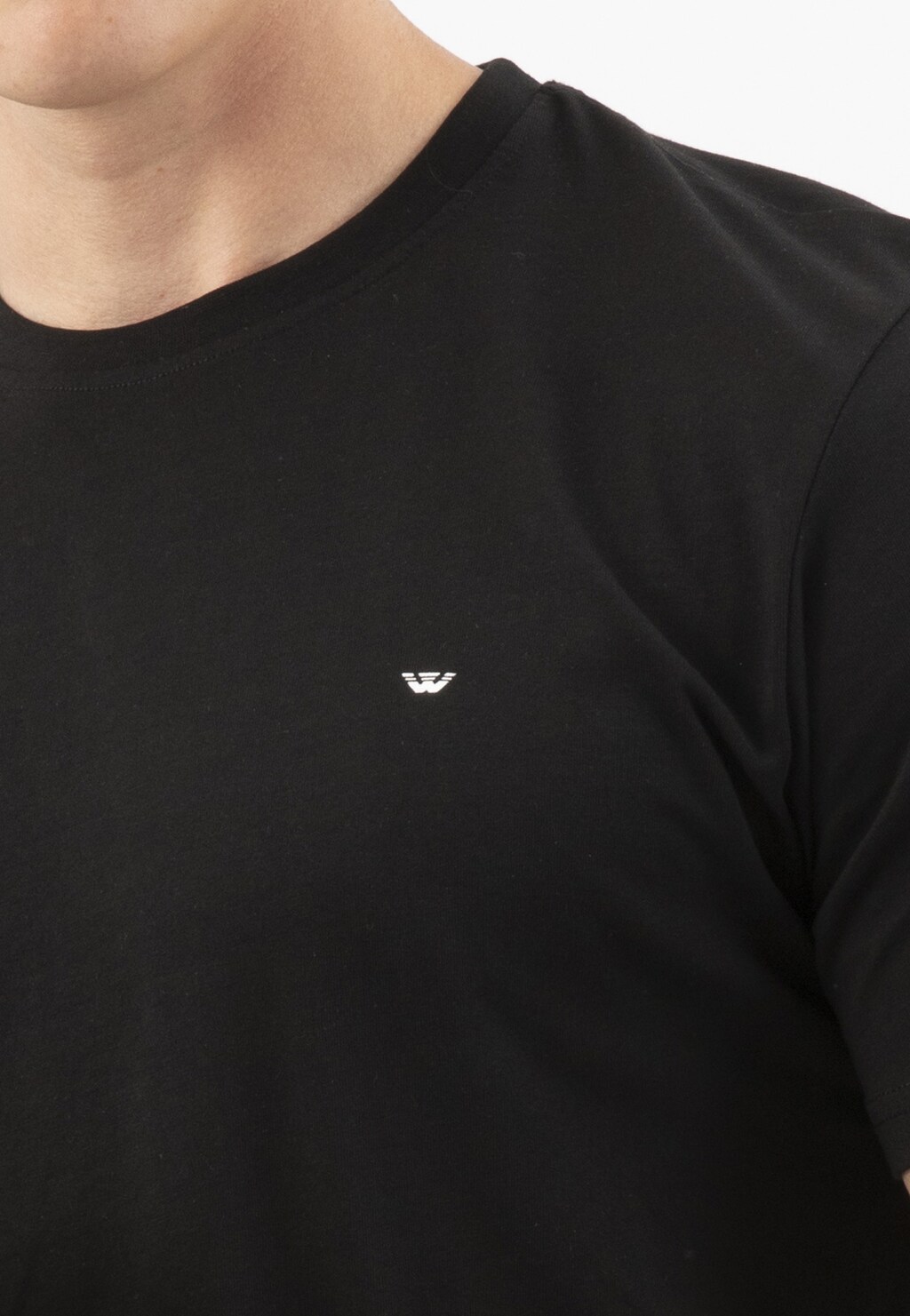 Czarna koszulka męska z okrągłym dekoltem 98011-81 Widok 4