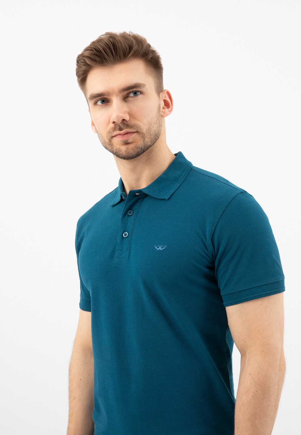 Męska koszulka polo w granatowym wydaniu 98019-86 Widok 5