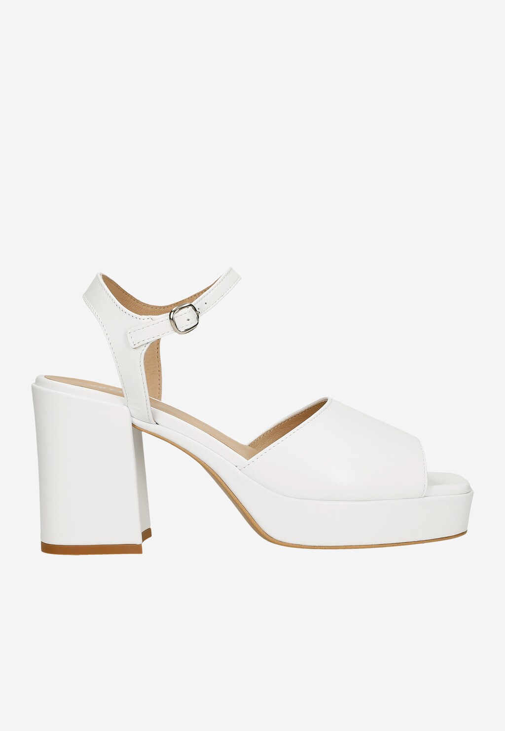 Białe sandały damskie na masywnym obcasie 76052-59 Widok 2