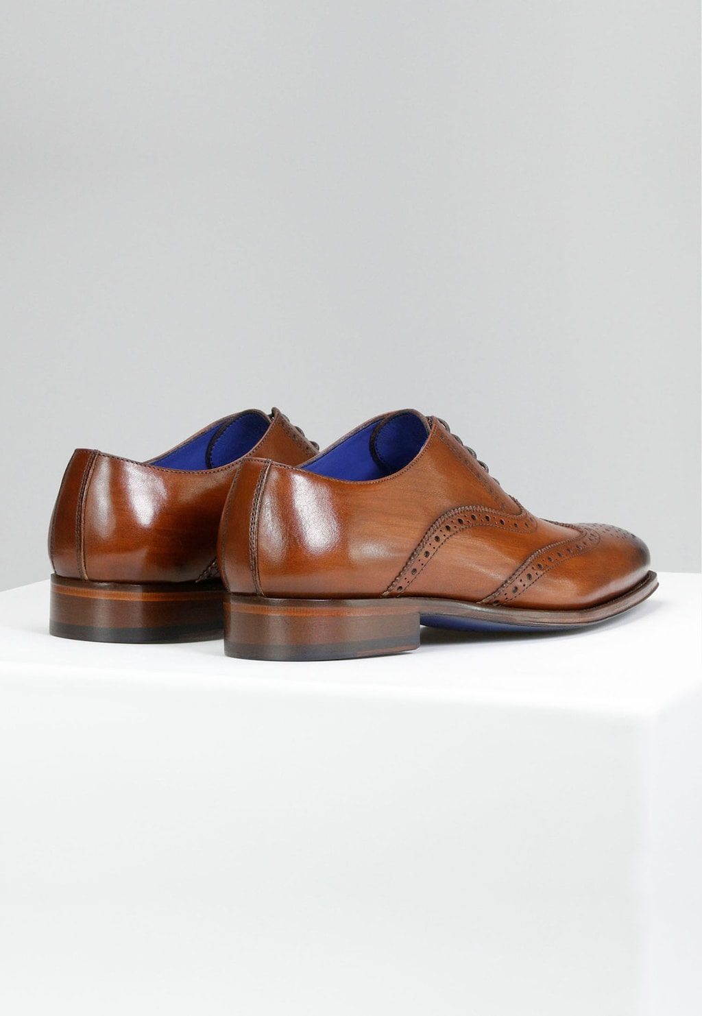 Oxfordy męskie PREMIUM w kolorze jasnego brązu 10061-52 Widok 4