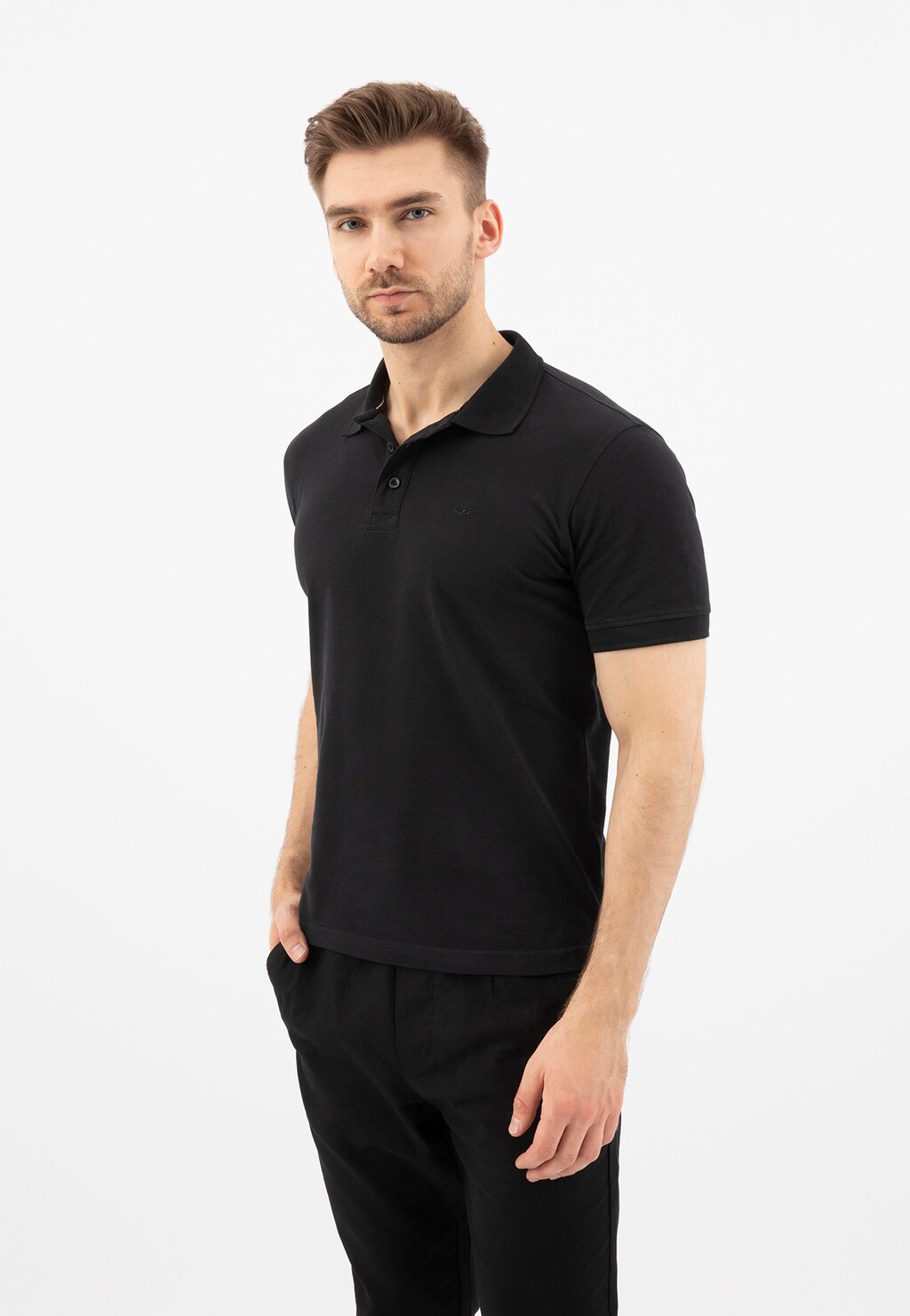 Męska koszulka polo w kolorze czarnym 98019-81 Widok 6