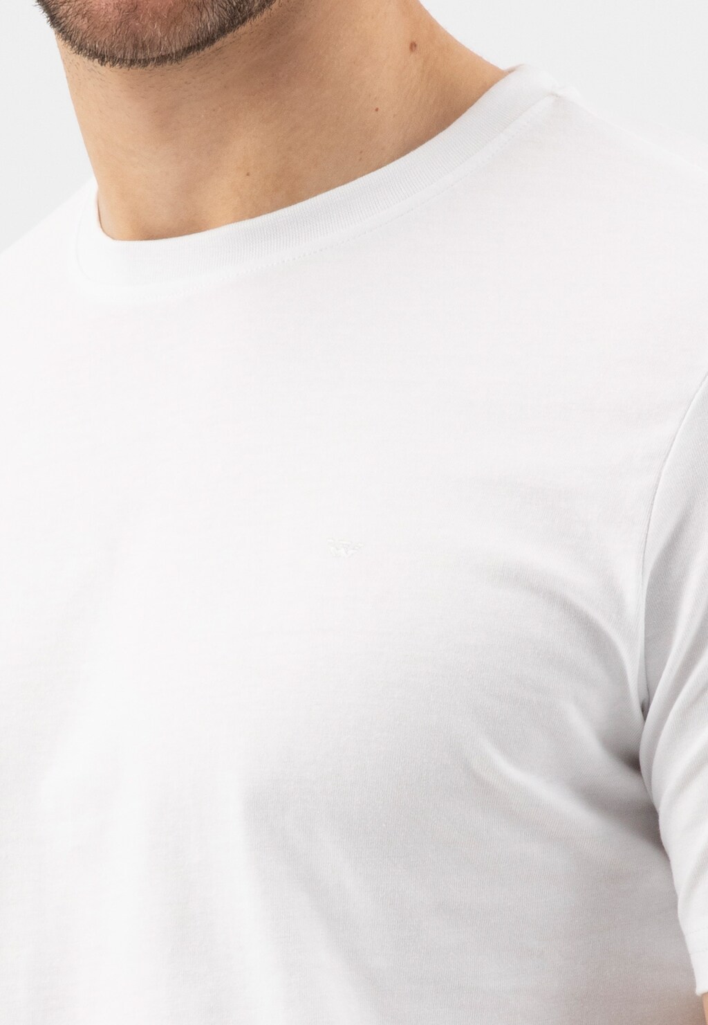 Biała bawełniana koszulka męska basic  98011-89 Widok 3