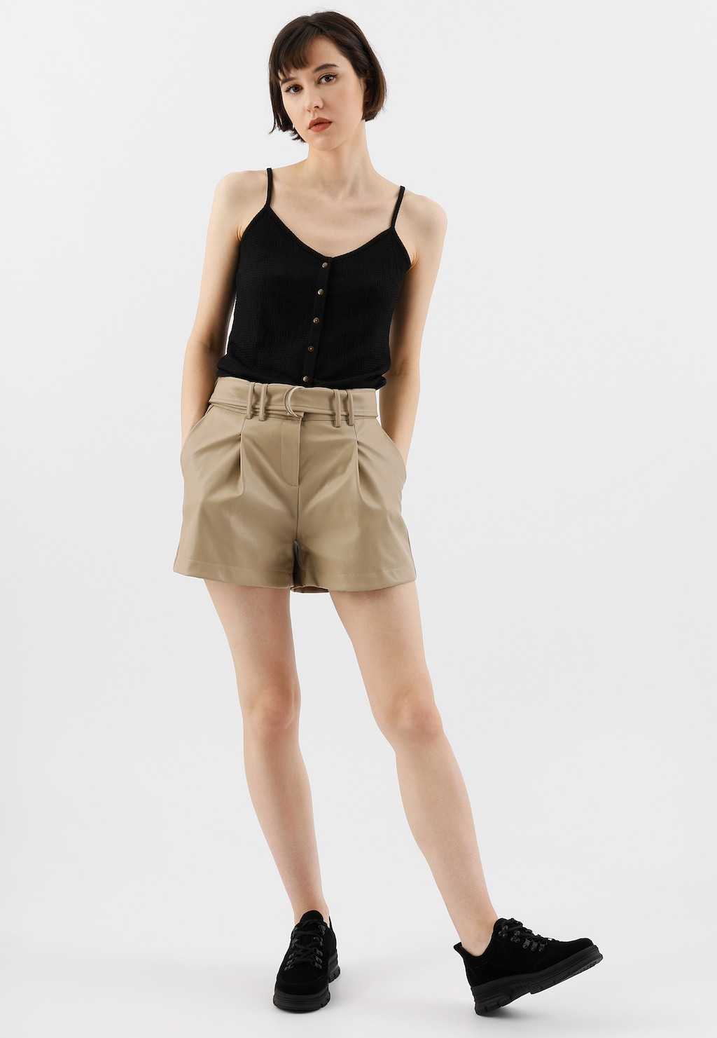 Čierne pohodlné dámske poltopánky z prírodnej kože 46108-61 Widok 1