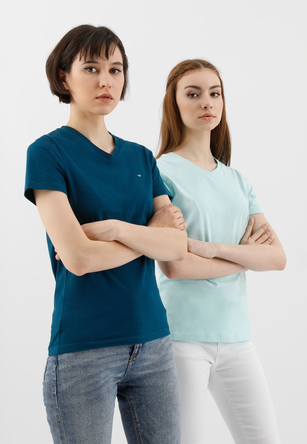 Jasnoniebieska bawełniana koszulka damska 98015-80 Widok 4