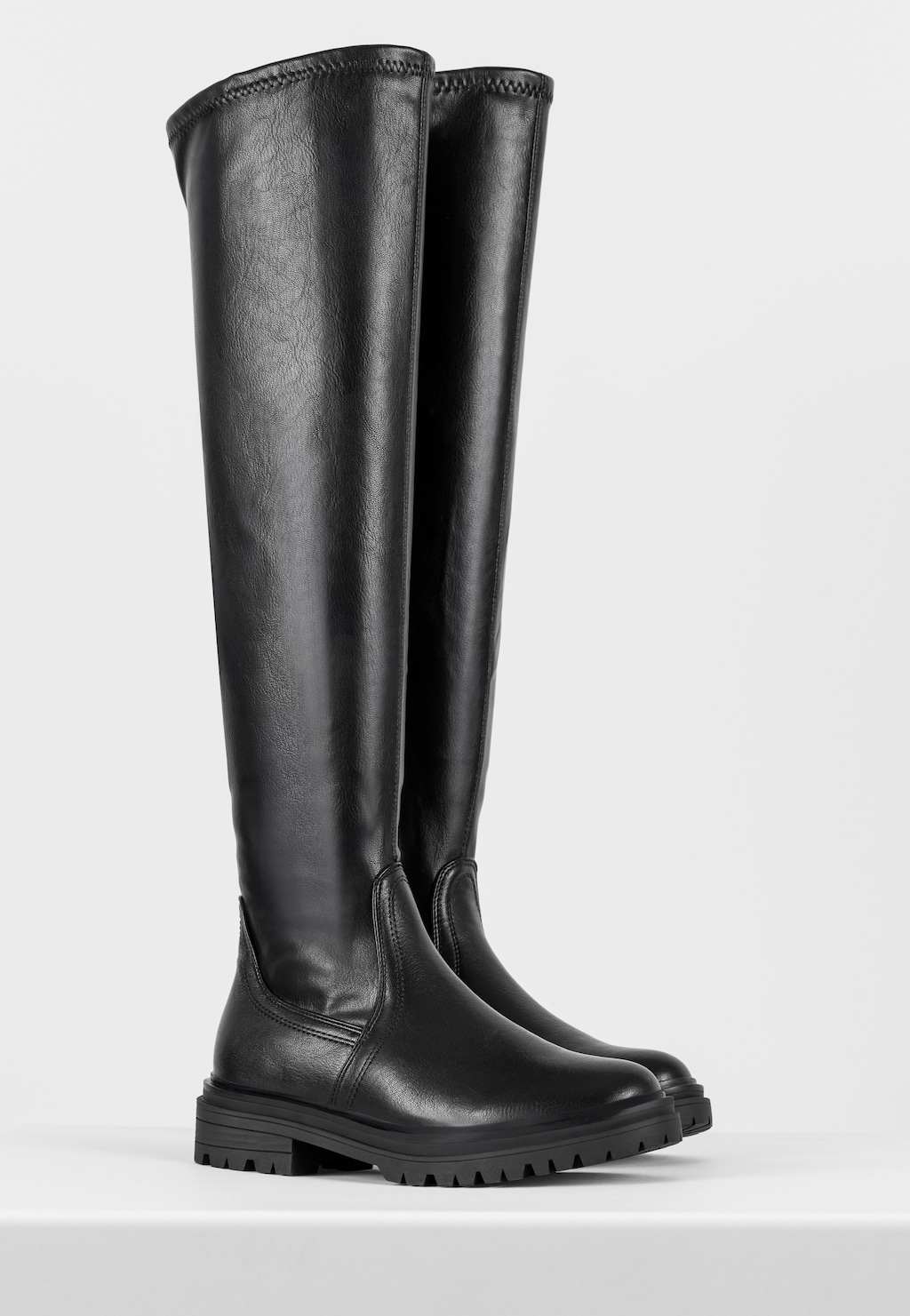 WJS czarne płaskie kozaki damskie z wysoką cholewką WJS45025-81 Widok 3