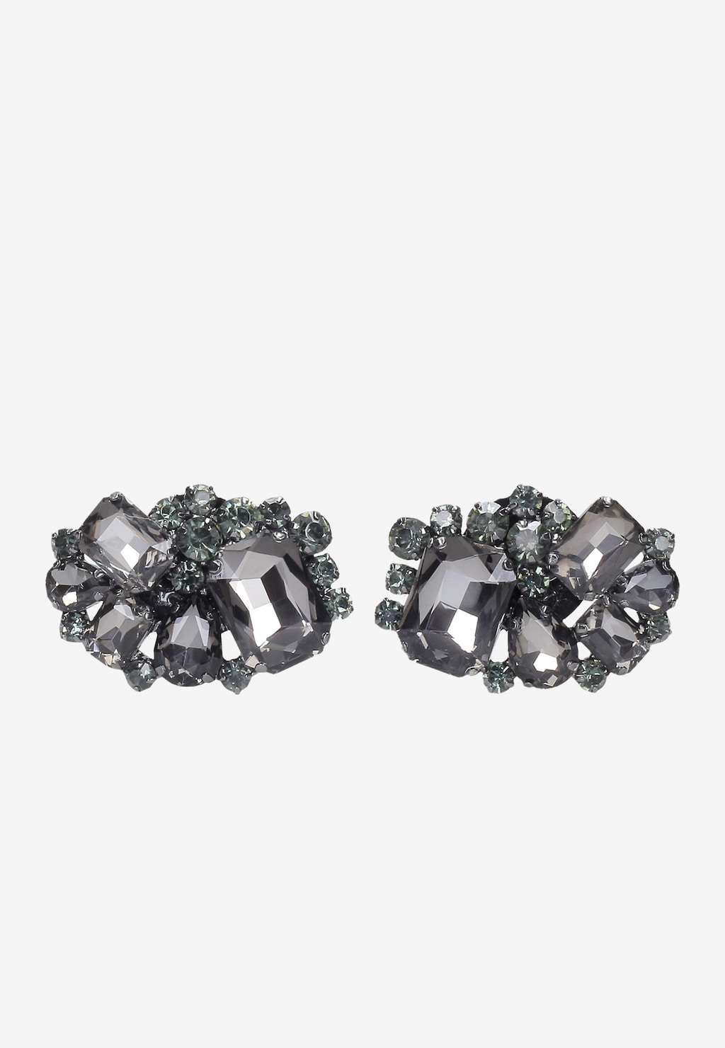 Eleganckie ozdoby do obuwia Wojas model 8990-91 w kształcie klipsów z błyszczącymi kryształami w srebrno-szarym kolorze, idealne do dekoracji eleganckich butów.