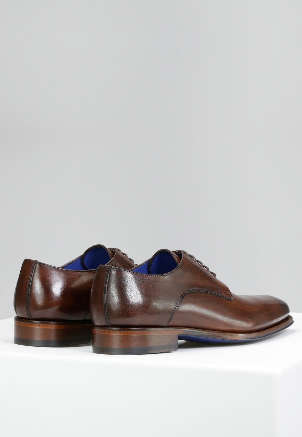 Hnědé pánské kožené boty v elegantním stylu 10057-52 Widok 3