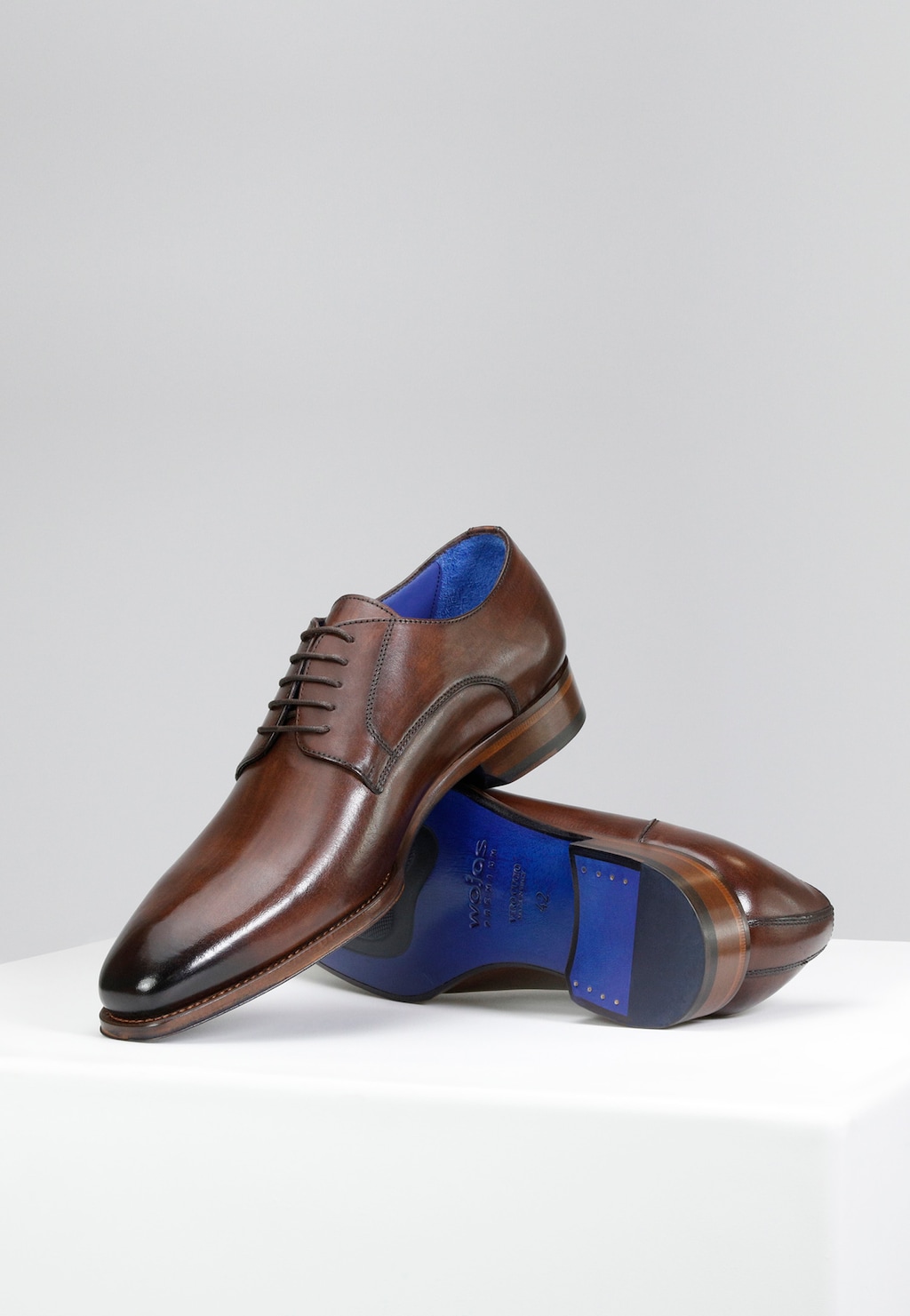 Hnědé pánské kožené boty v elegantním stylu 10057-52 Widok 4