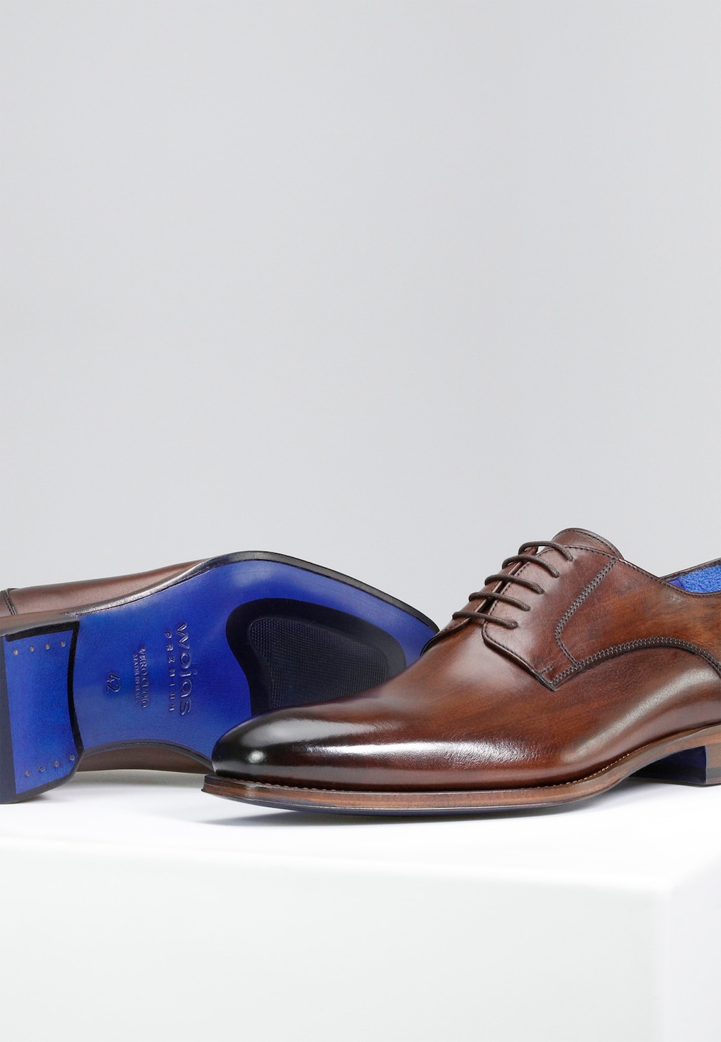 Hnědé pánské kožené boty v elegantním stylu 10057-52 Widok 5