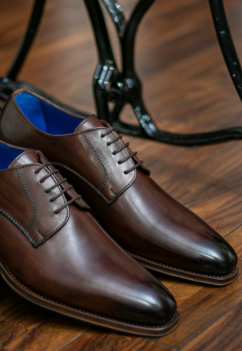 Hnědé pánské kožené boty v elegantním stylu 10057-52 Widok 1