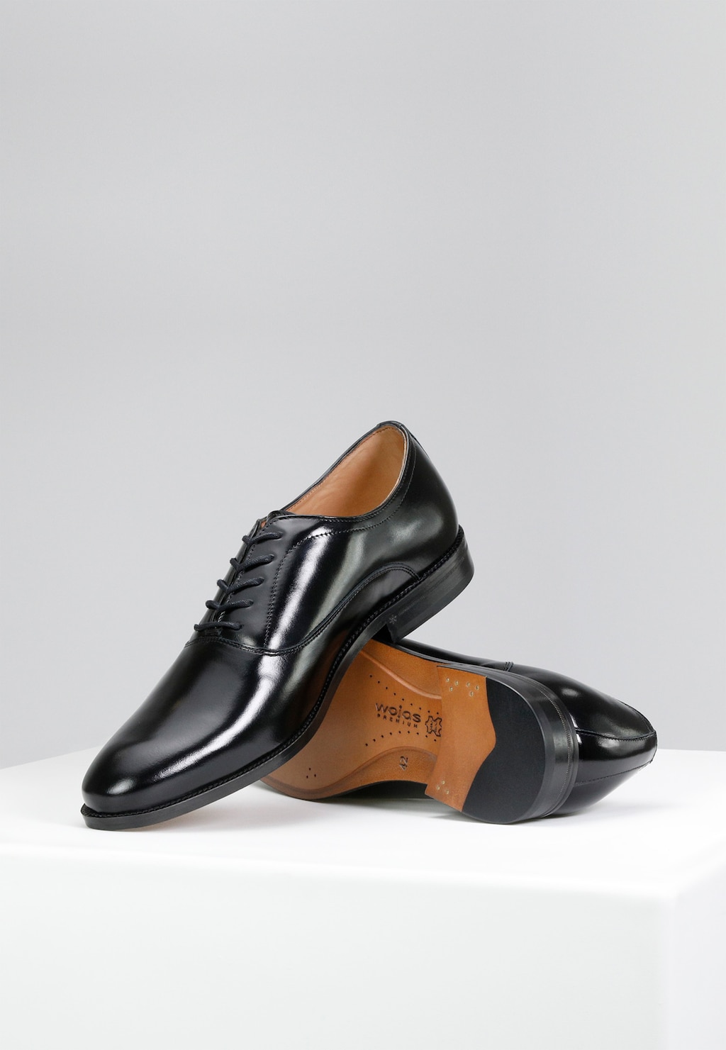 Černé pánské kožené boty z hladké kůže 10056-51 Widok 3