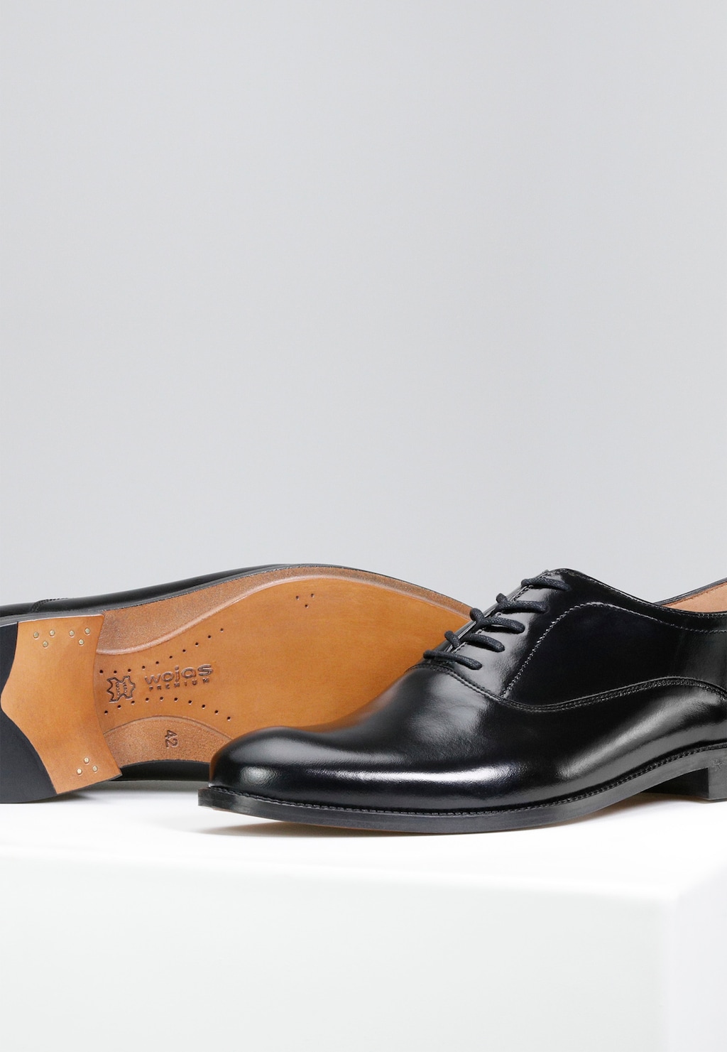 Černé pánské kožené boty z hladké kůže 10056-51 Widok 4