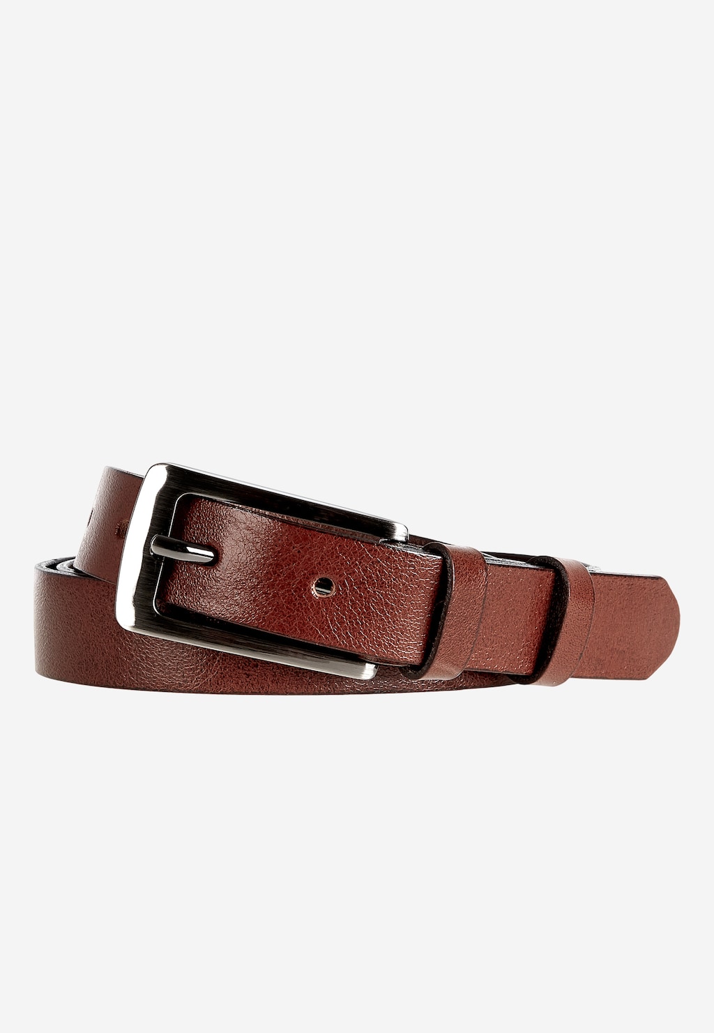 Hnědý kožený dámský pásek se stříbrnou sponou 7968-53 Widok 2