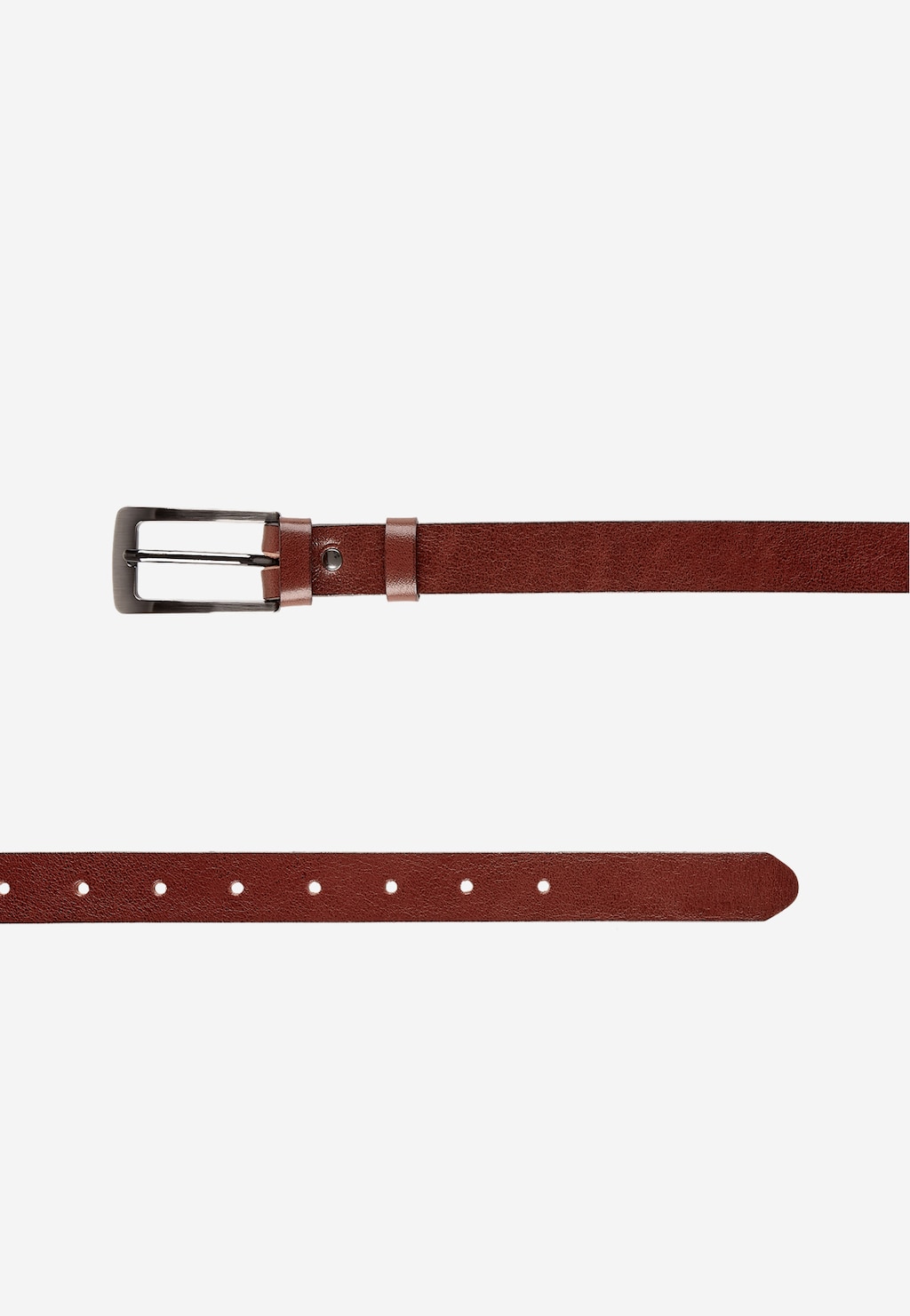 Hnědý kožený dámský pásek se stříbrnou sponou 7968-53 Widok 5