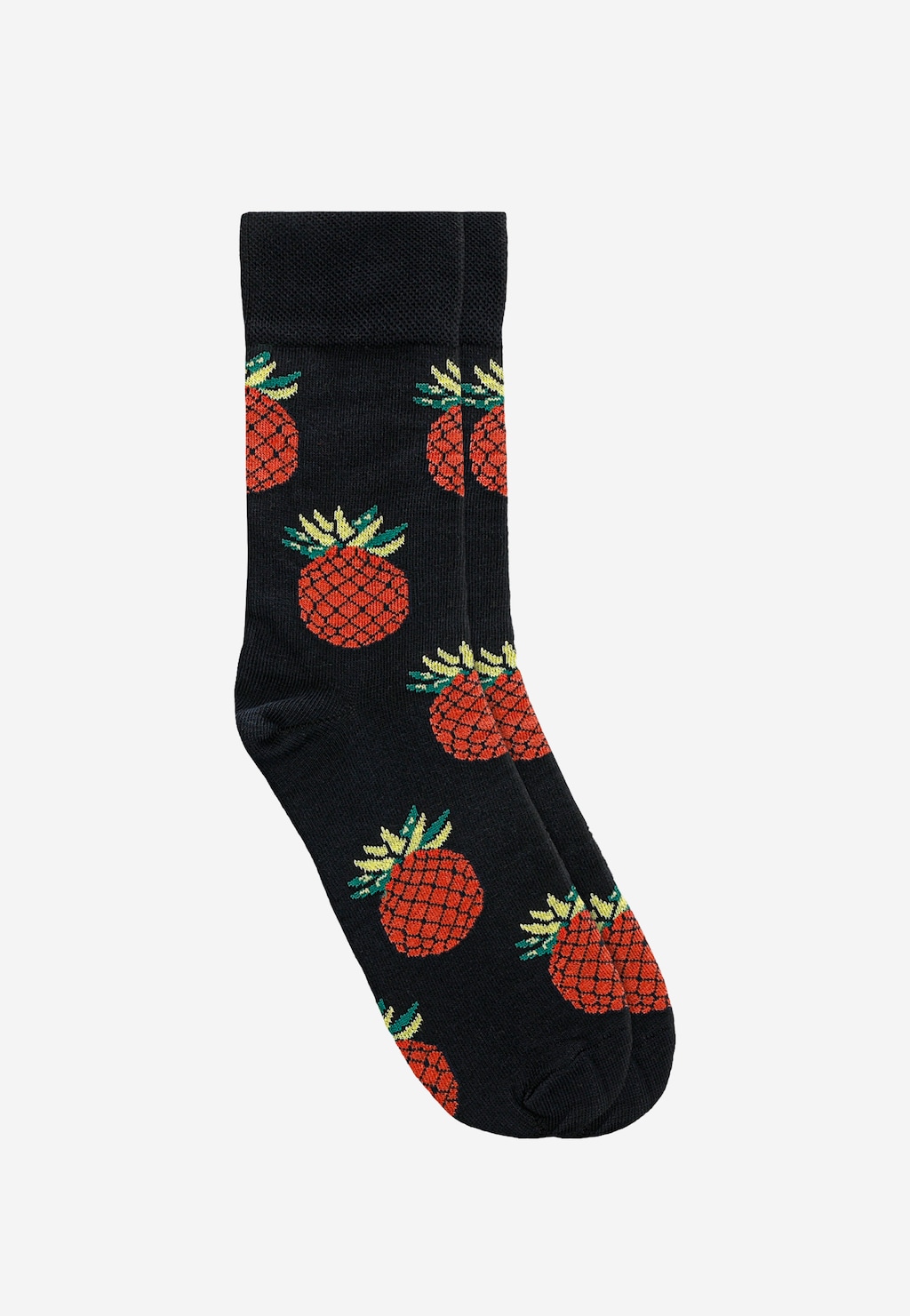 Vysoké tmavě modré ponožky s potiskem ananasu 97078-86 Widok 1