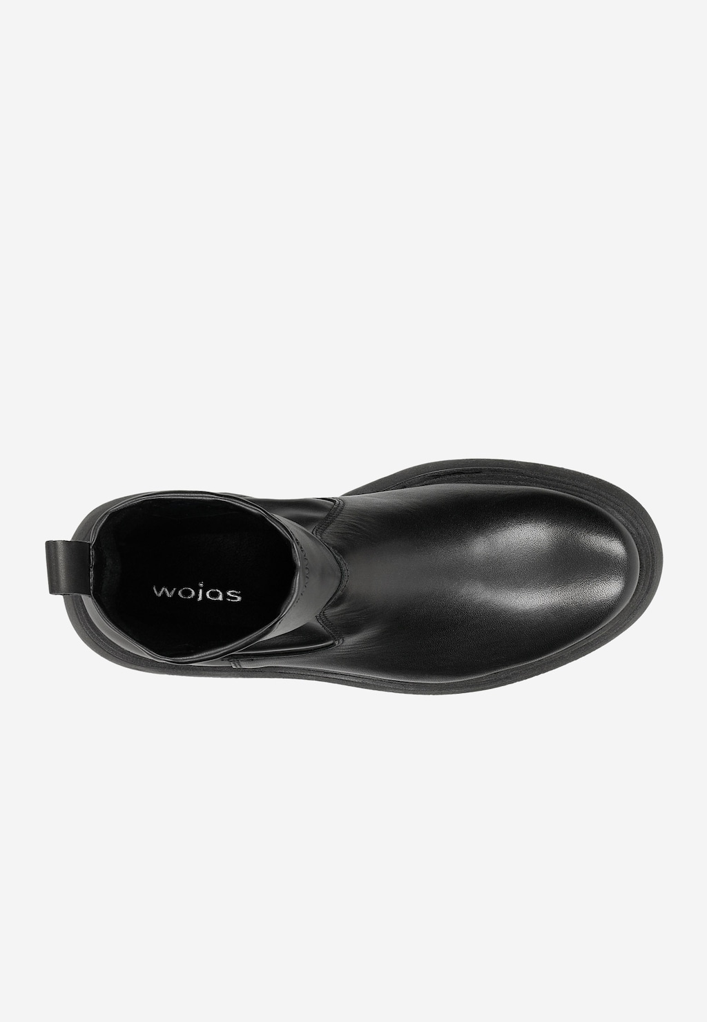 Czarne skórzane botki damskie na masywnej podeszwie 55104-81 Widok 4