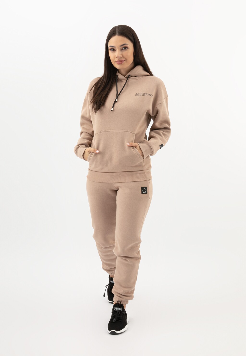 RELAKS béžová dámska mikina s kapucňou R98010-14 Widok 3