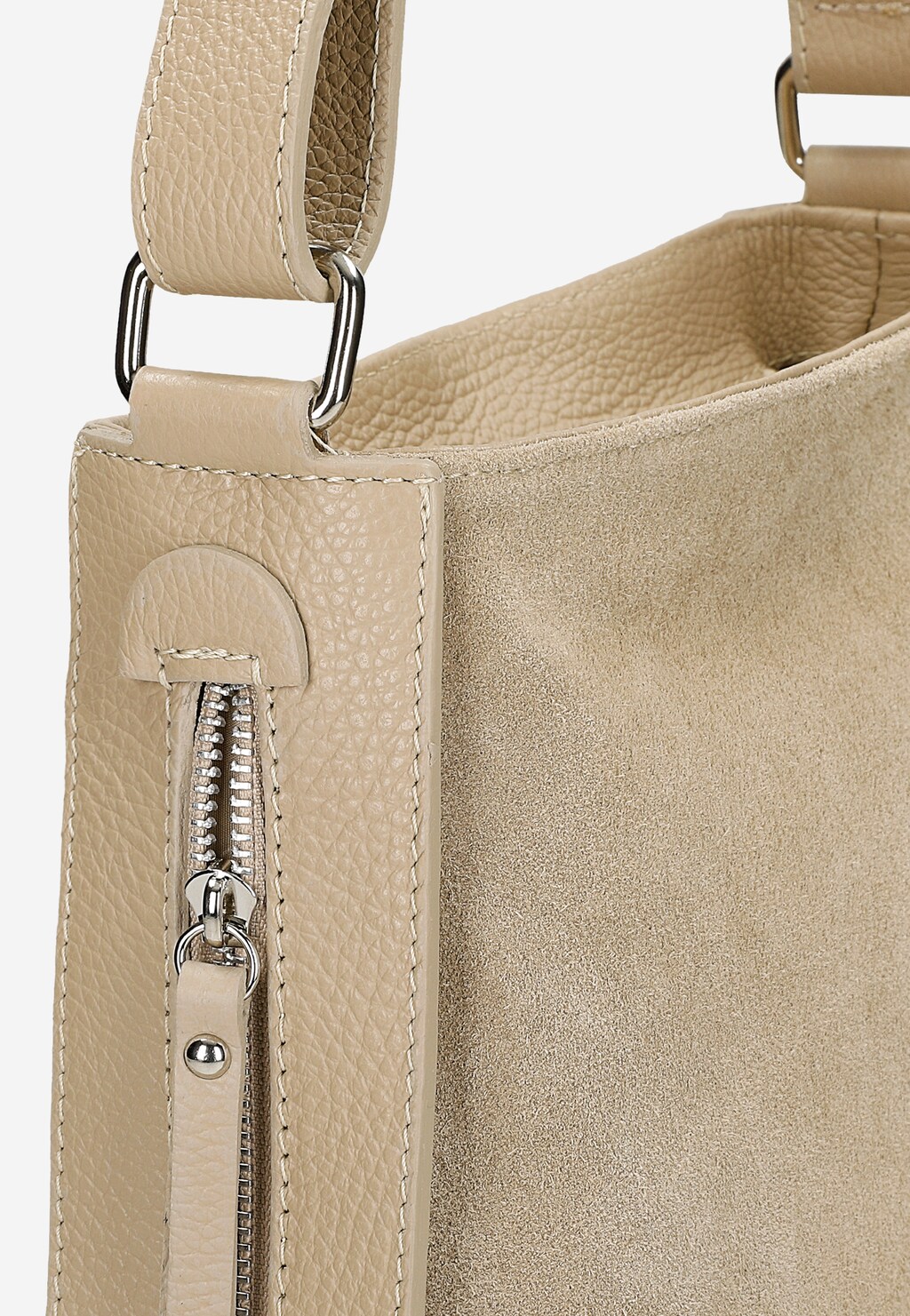 Světle béžová kožená dámská kabelka 80067-64 Widok 7