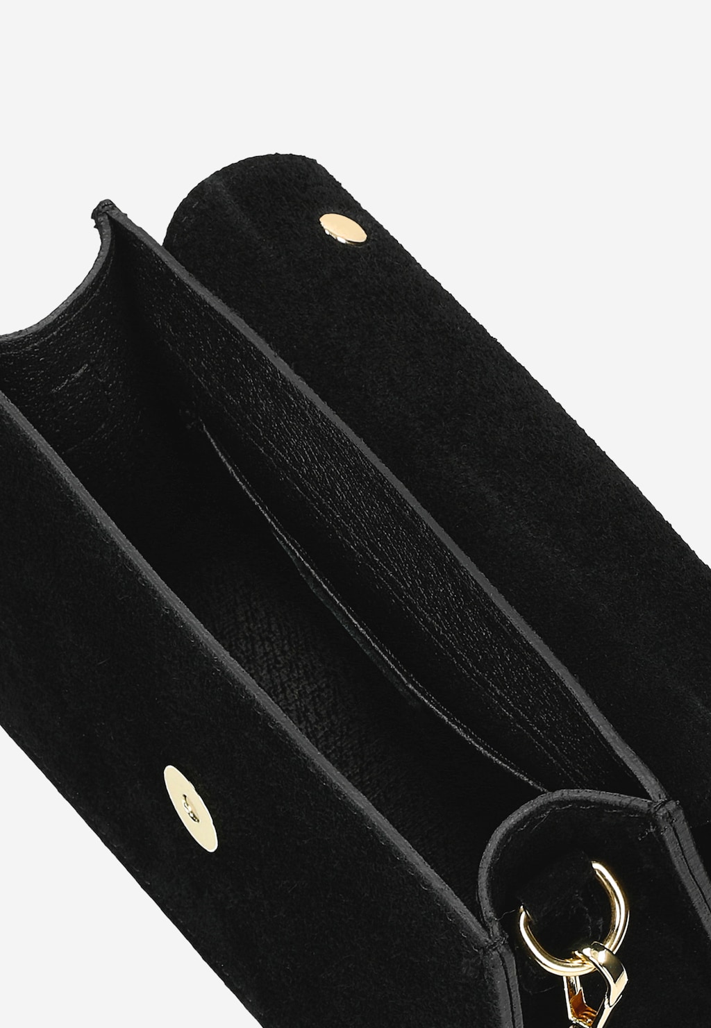 Čierna malá kabelka z velúrovej kože so zdobením 80375-68 Widok 6