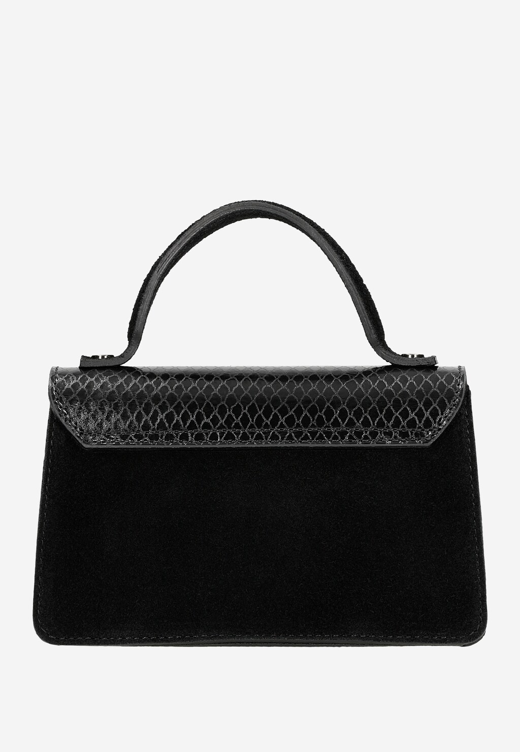 Czarna wizytowa torebka z dekoracyjnym wzorem na klapce 80375-61 Widok 4