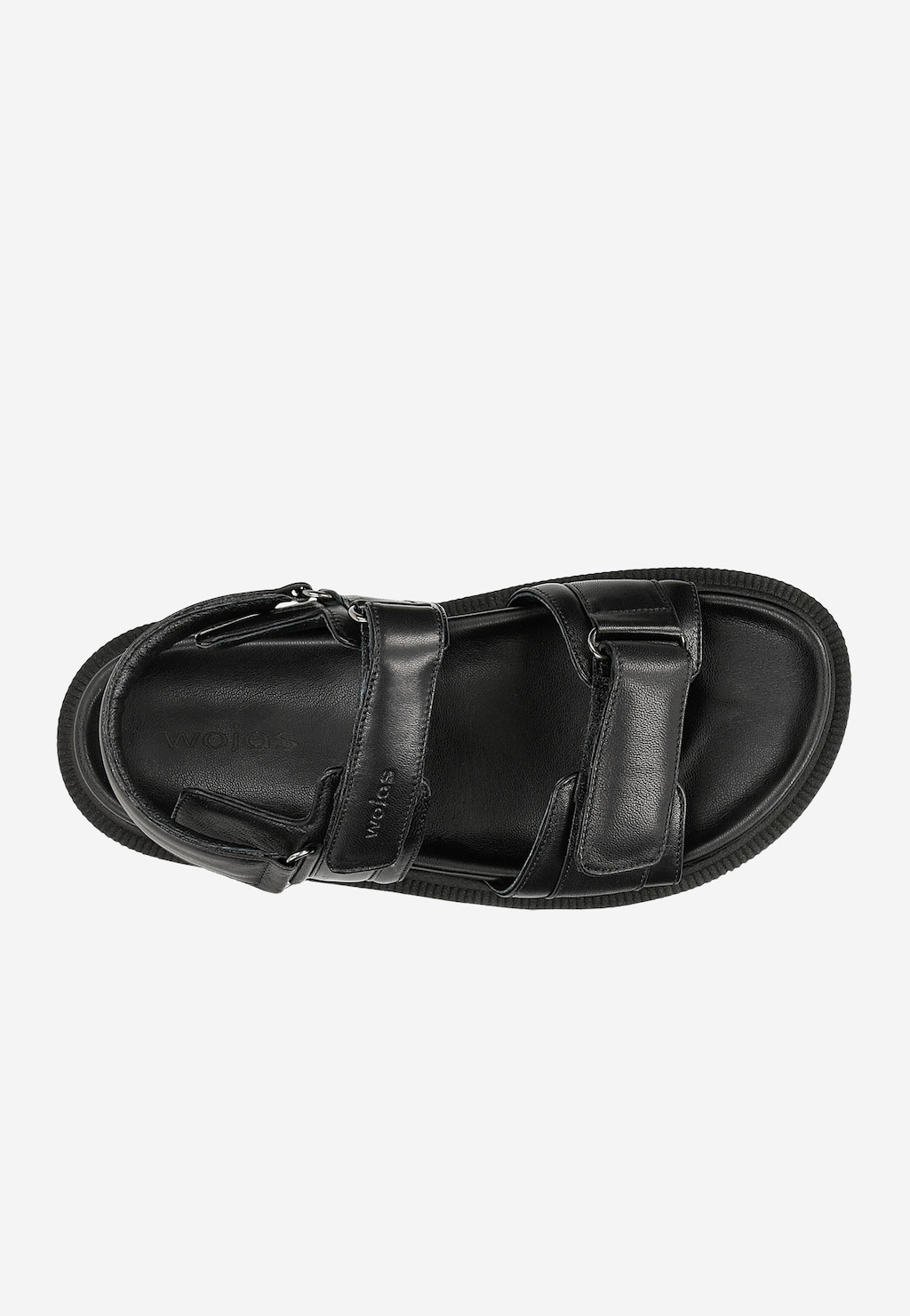 Czarne sandały damskie z zapięciem na rzepy ze skóry licowej  76142-51 Widok 5