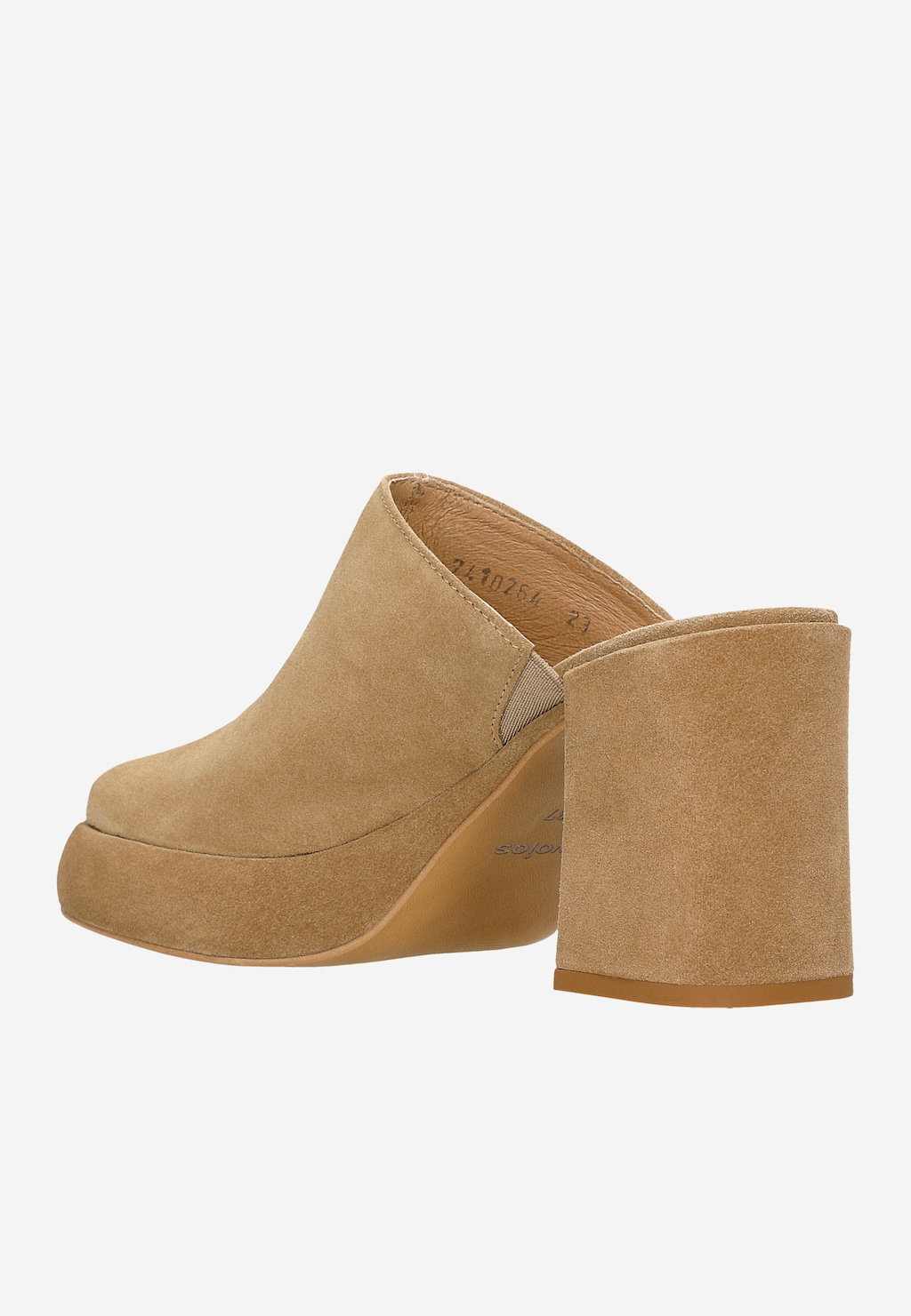 Beżowe klapki damskie na obcasie 74102-64 Widok 4