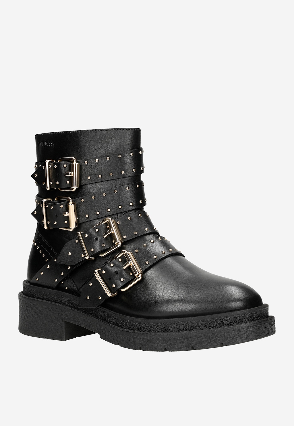 Punkové trendy černé kotníkové boty dámské z přírodní kůže 55252-51 Widok 3