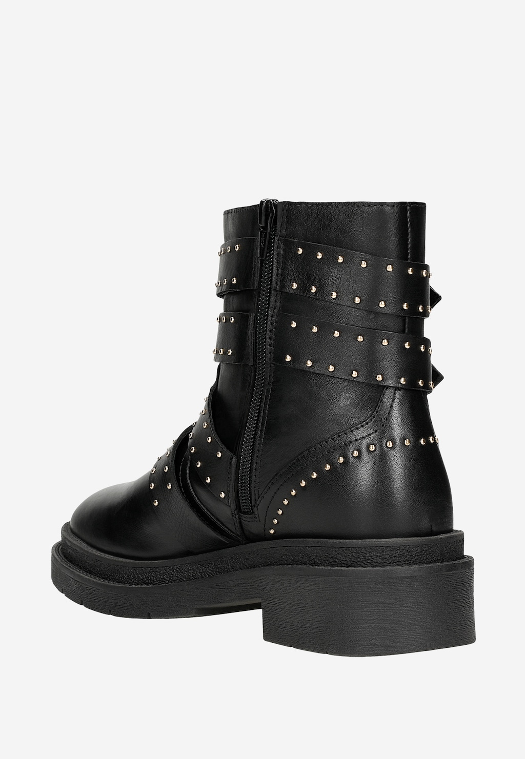 Punkové trendy černé kotníkové boty dámské z přírodní kůže 55252-51 Widok 4