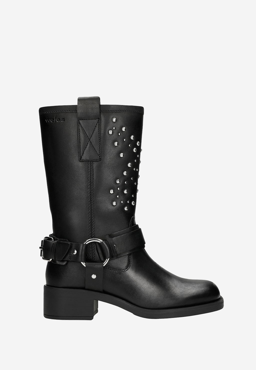 Robustní stylové vysoké kotníkové boty dámské z černé kůže 55251-51 Widok 2