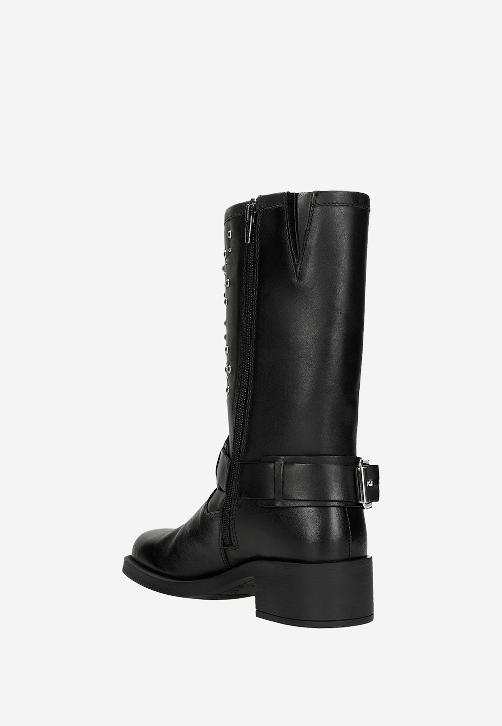 Robustní stylové vysoké kotníkové boty dámské z černé kůže 55251-51 Widok 4