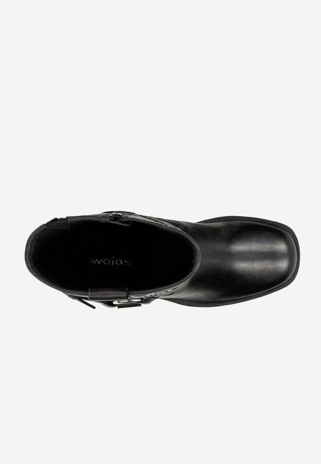 Robustní stylové vysoké kotníkové boty dámské z černé kůže 55251-51 Widok 5