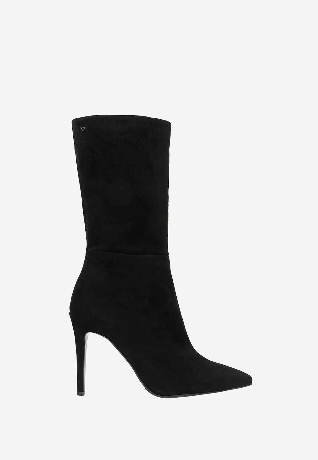 Čierne velúrové botky na ihličkovom podpätku 55204-61 Widok 2