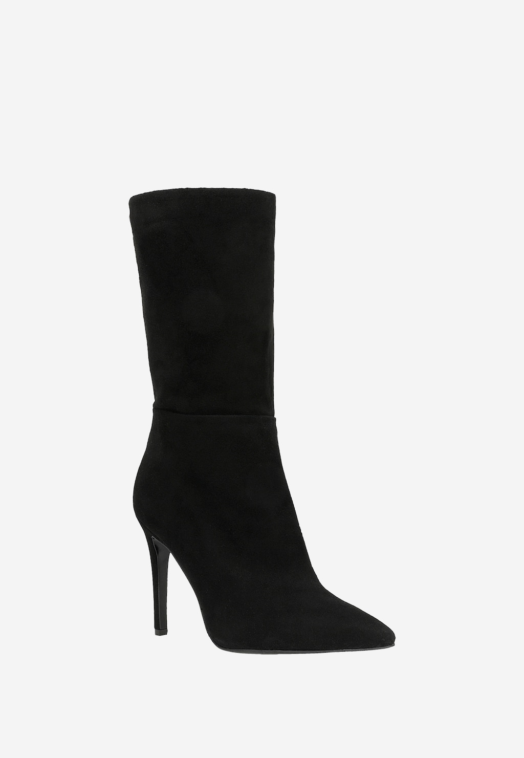 Čierne velúrové botky na ihličkovom podpätku 55204-61 Widok 3
