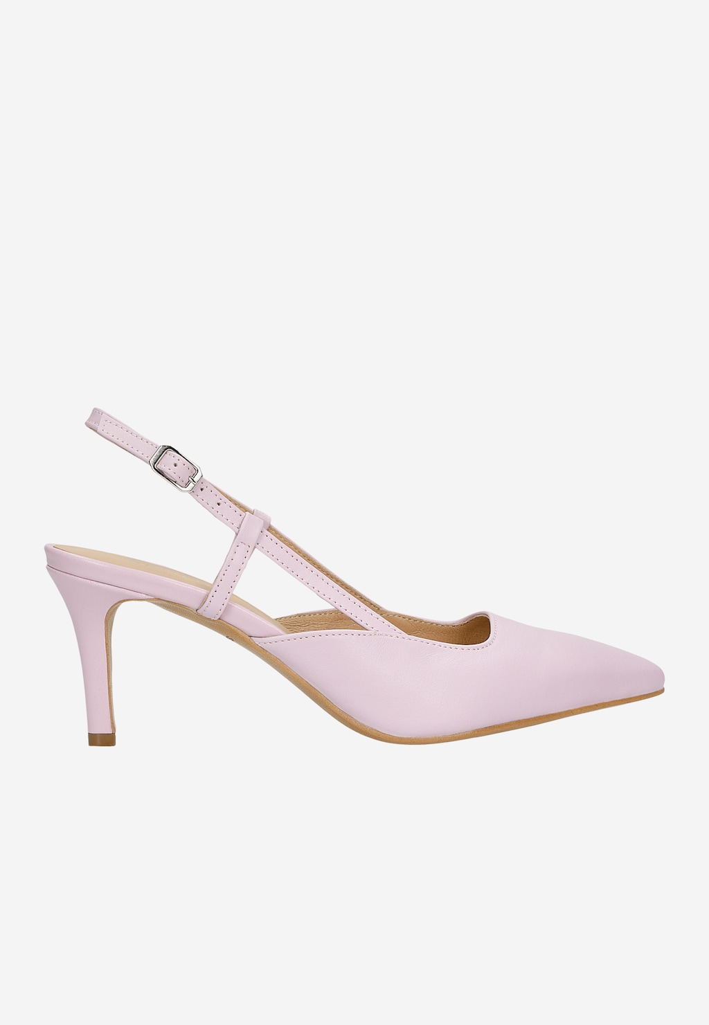 Lehké jarní fialové kožené lodičky na jehlovém podpatku 35127-57 Widok 2