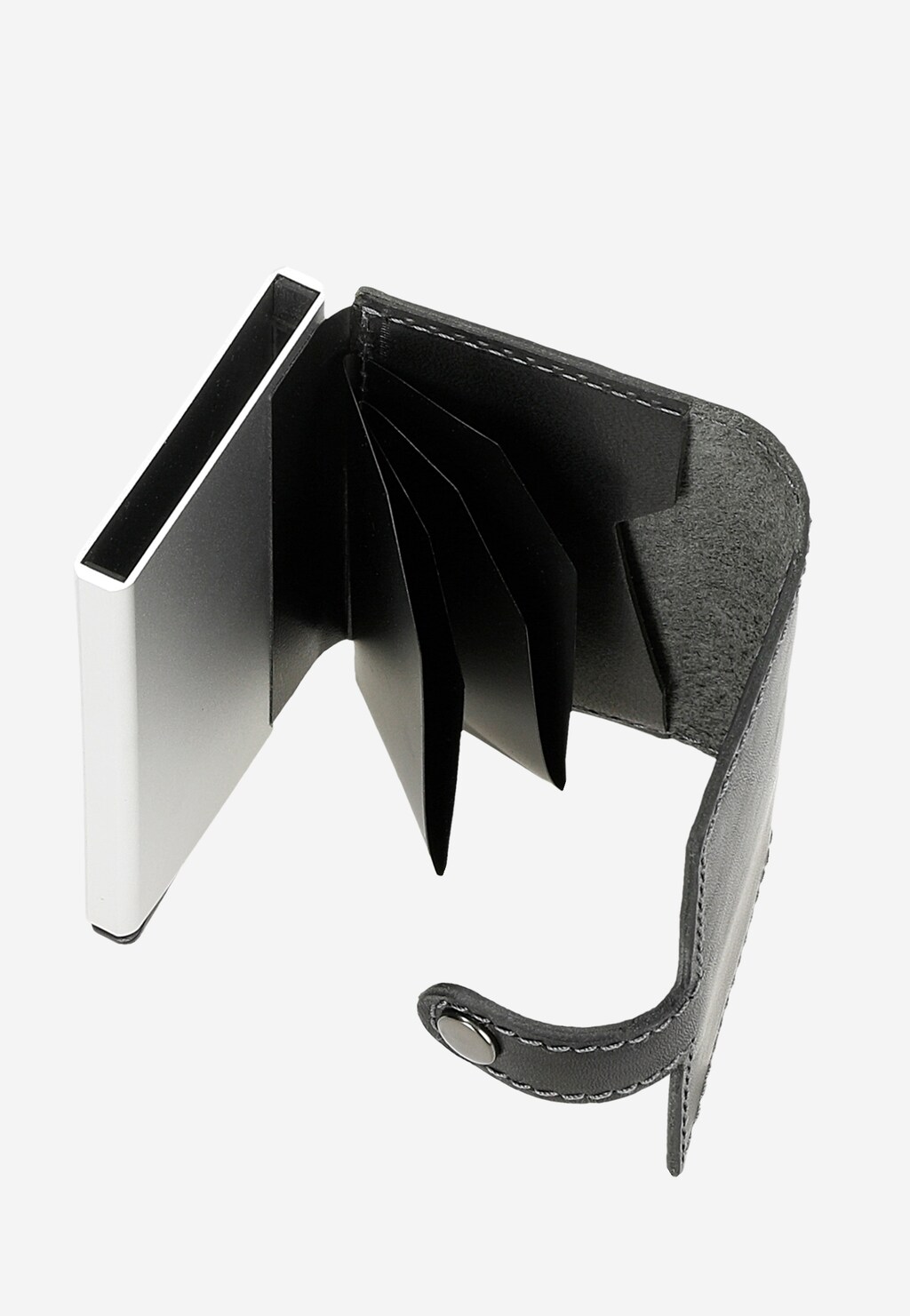 Priestranná pánska peňaženka z čiernej lícovej kože 91079-51 Widok 6